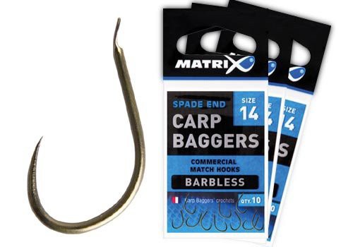 Matrix Size 18 Carp Baggers Barbless