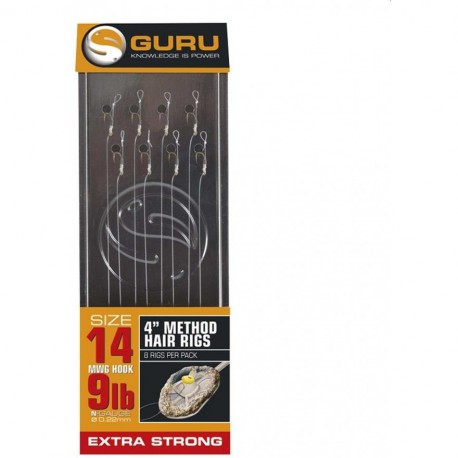 Guru Size 16 Method Hair Rigs 4''