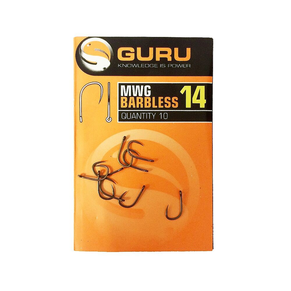 Guru Size 18 MWG Eyed Barbless Hook