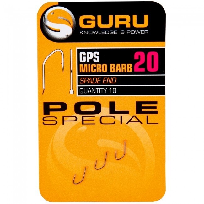 Guru Size 20 Pole Special Spade End Barbed Hook