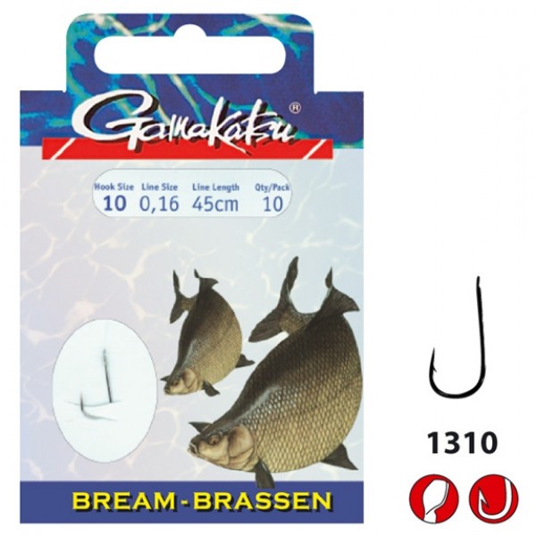 Gamakatsu Bream LS-1310 0.10 mm – 70 cm - Size: 16 Onderlijnboekje