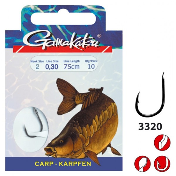 Gamakatsu Carp LS-3320 0.28 mm – 75 cm - Size: 4 Onderlijnboekje