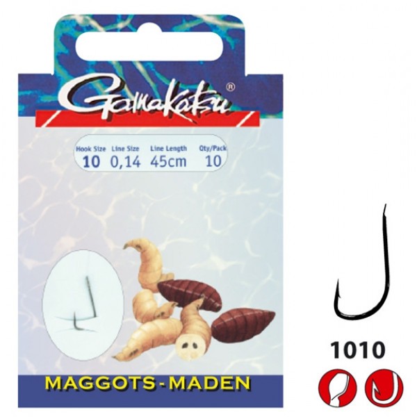 Gamakatsu Maggots LS-1010 0.10 mm – 60 cm - Size: 18 Onderlijnboekje