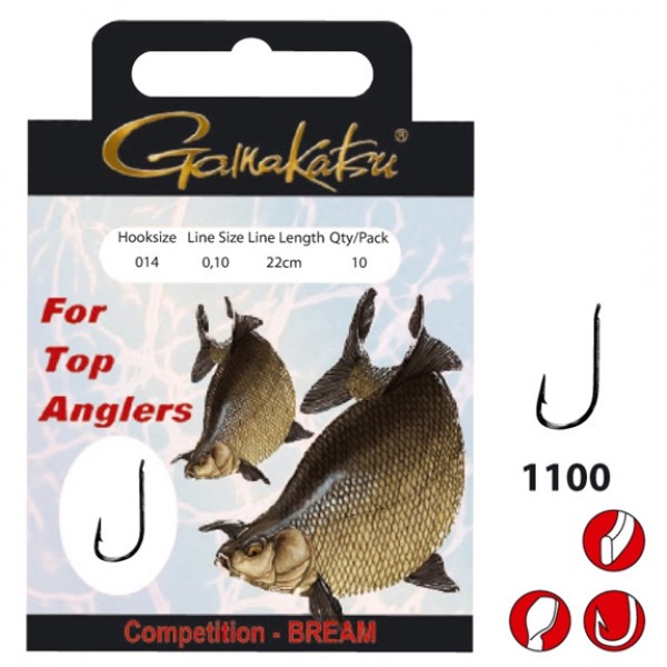 Gamakatsu Competition Bream LS-1100 0.14 mm – 22 cm - Size: 14 Onderlijnboekje