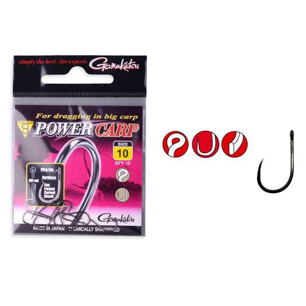 Gamakatsu Power Carp Ring Eye Size: 16 Barbless Hook