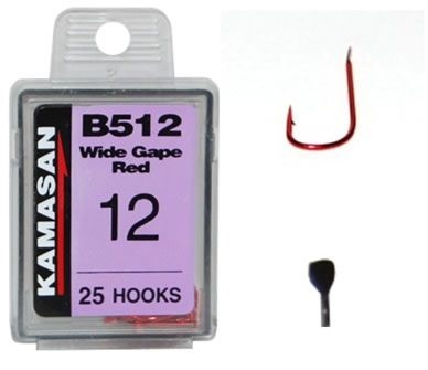 Kamasan B512 Wide Gape Red Barbed Size 22