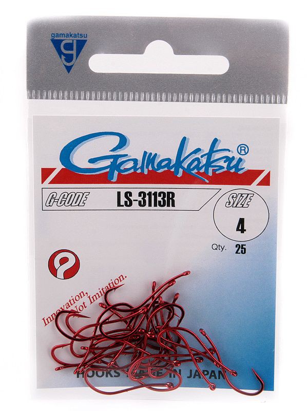 Gamakatsu LS-3113 Red Size: 6 Barbed Hook