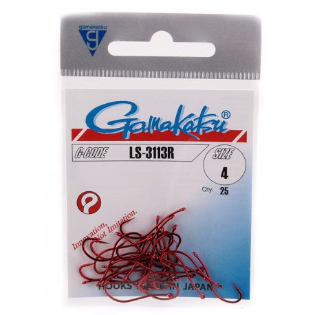 Gamakatsu LS-3113 Red Size: 3/0 Barbed Hook