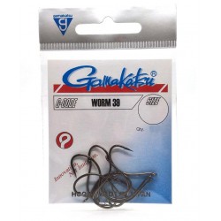 Gamakatsu Worm 39 NS Black Size: 4 Barbed Hook