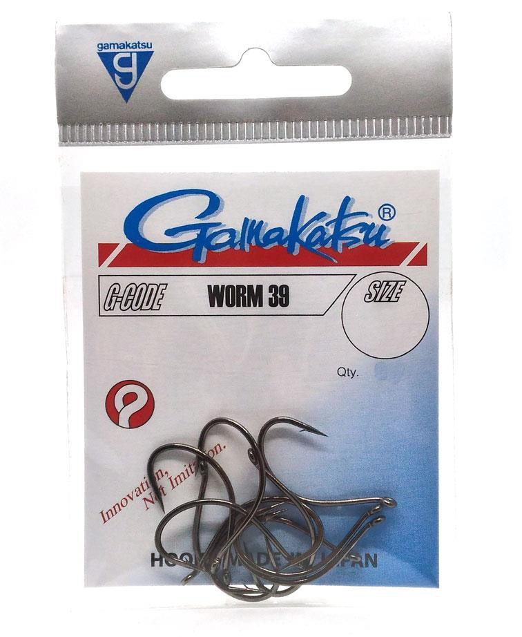 Gamakatsu Worm 39 NS Black Size: 4 Barbed Hook