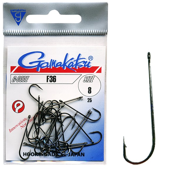 Gamakatsu F36 NS Black Size: 12 Barbed Hook