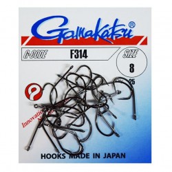 Gamakatsu F 314 NS Black Size: 8 Barbed Hook