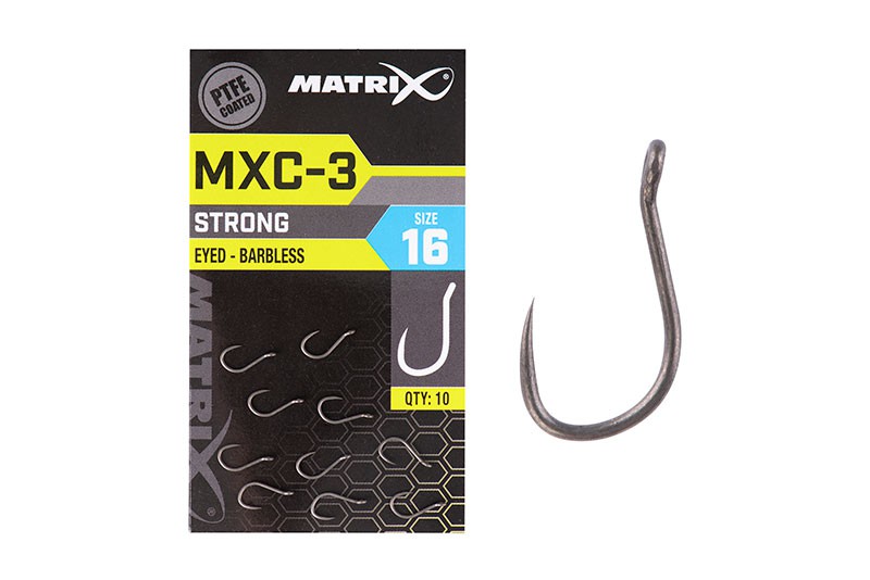 Matrix MXC-3 Strong Eyed Barbless Size 18 NEW Aug 2020