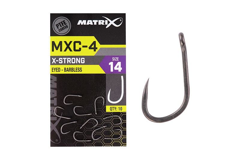 Matrix MXC-4 X-Strong Eyed Barbless Size 18 NEW Aug 2020