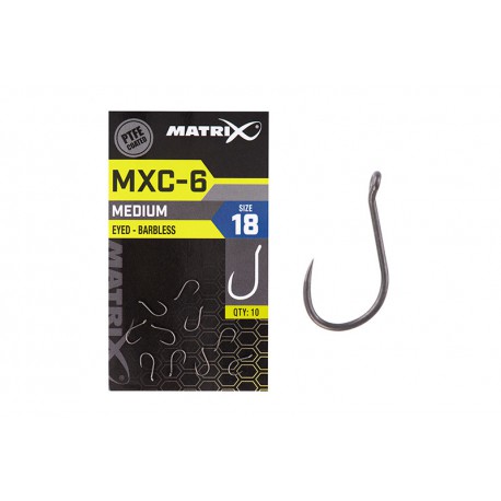 Matrix MXC-6 Medium Eyed Barbless Size 18 NEW Aug 2020