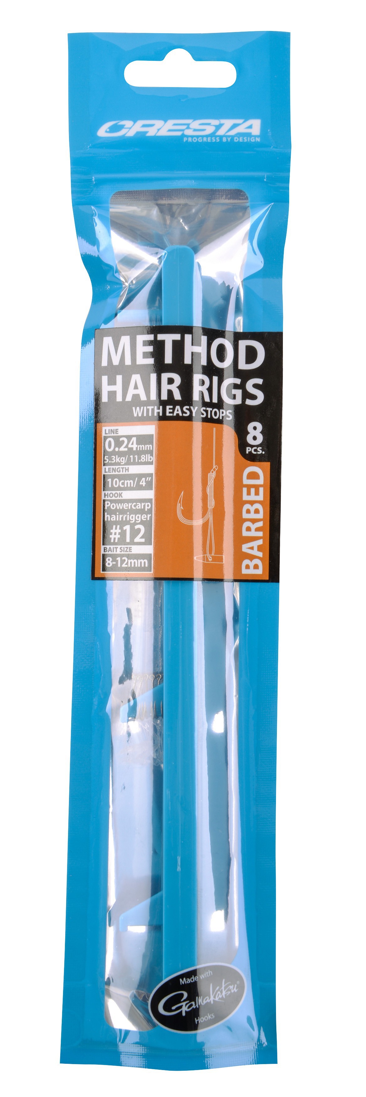 Spro - Cresta Method Hair Rigs With Easy Stops Barbed 4" – 10 cm Size 12