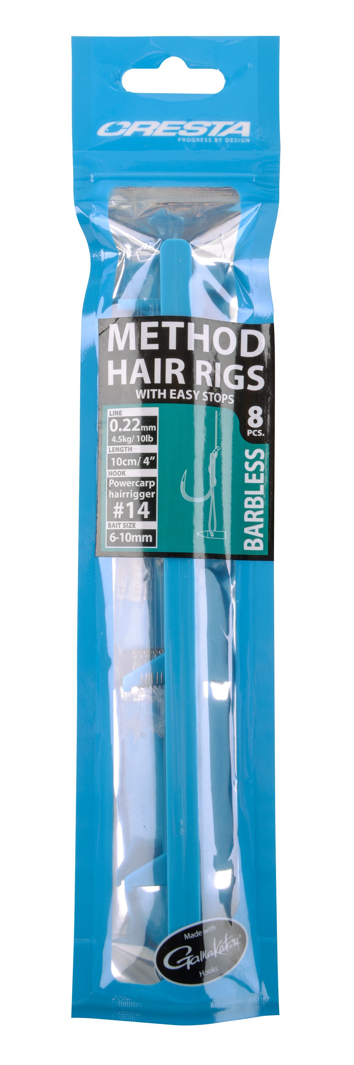 Spro - Cresta Method Hair Rigs With Easy Stops Barbless 4" – 10 cm Size 14