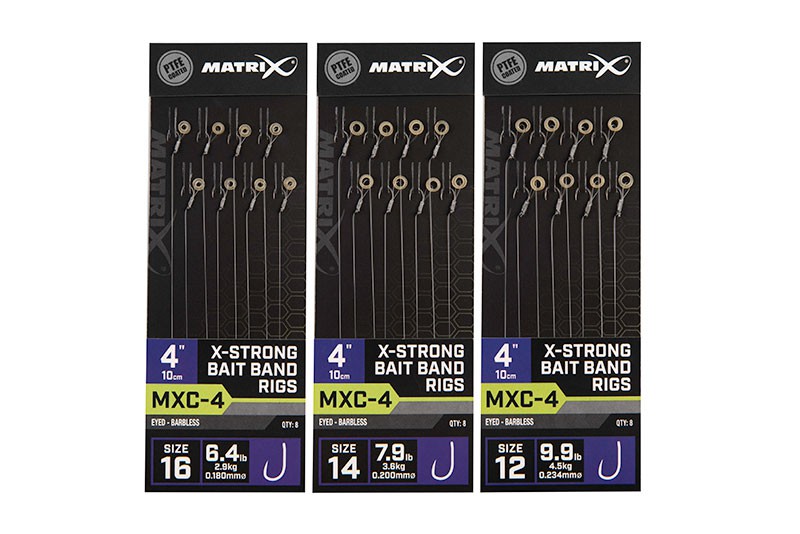 Matrix MXC-4 Size 14 X-STRONG BAIT BAND Rigs Barbless 10 cm