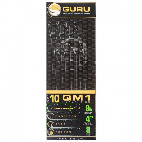 Guru Size 14 QM1 Standard Hair Rigs 4''