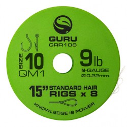 Guru Size 10 QM1 Standard Hair Rigs 15''