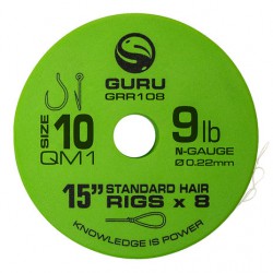 Guru Size 10 QM1 Standard Hair Rigs 15''