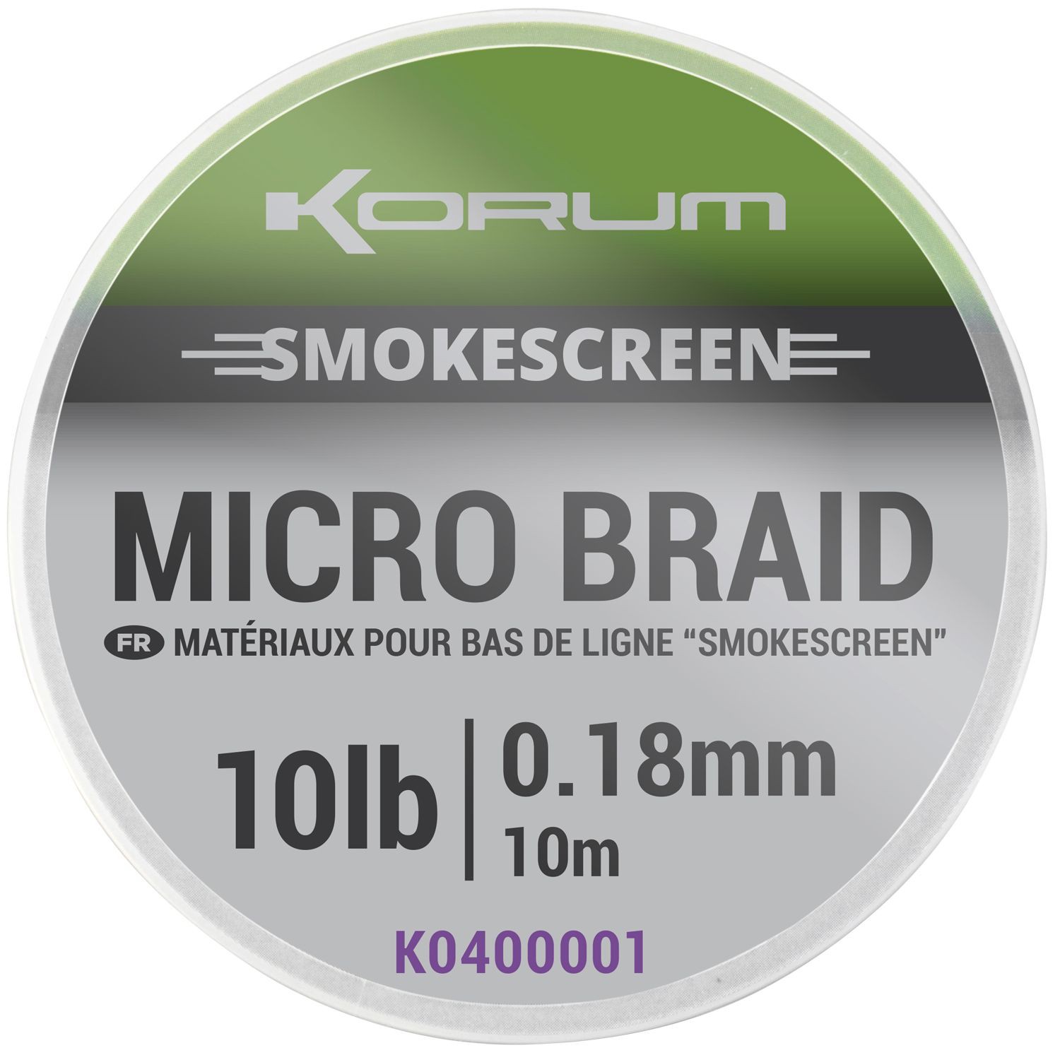 Korum 10 LB - 0.18 mm Smokescreen Micro Braid 10 meter