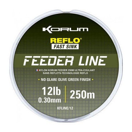 Korum 8 LB - 0.26 mm Feeder Line Reflo Fast Sink 250 meter