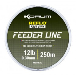 Korum 10 LB - 0.28 mm Feeder Line Reflo Fast Sink 250 meter