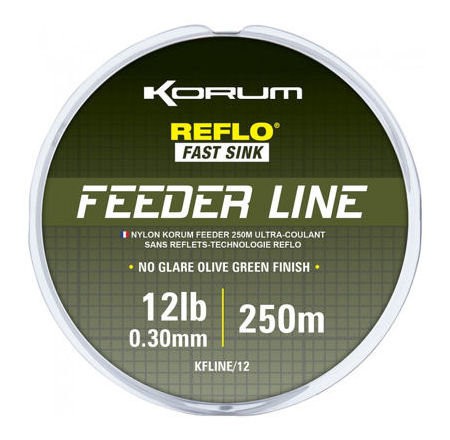 Korum 10 LB - 0.28 mm Feeder Line Reflo Fast Sink 250 meter