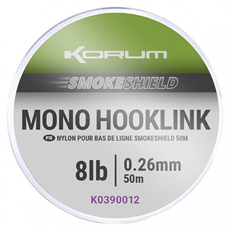 Korum Smokeshield Mono Hooklink 8 LB - 0.26 mm 50 meter