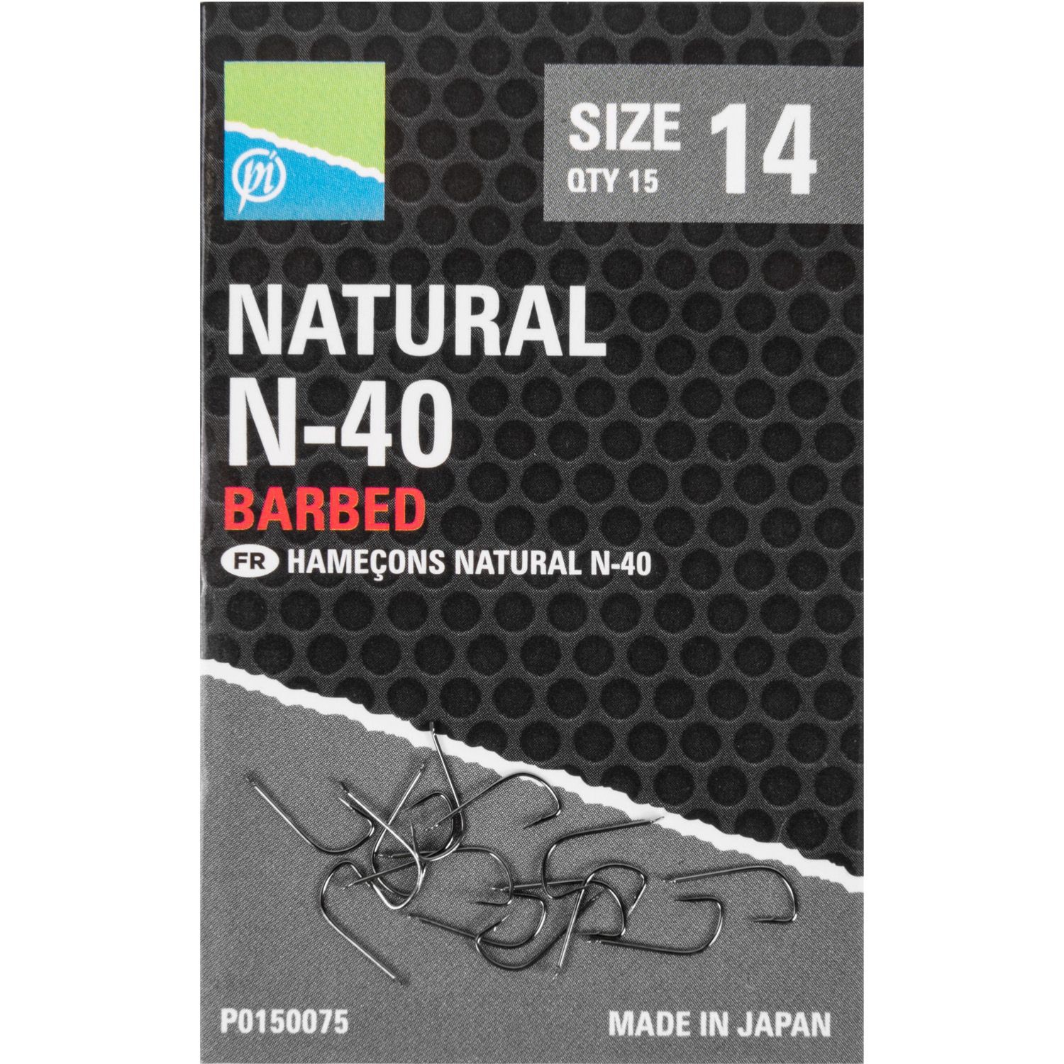Preston Size 12 Natural N-40 Barbed Hook