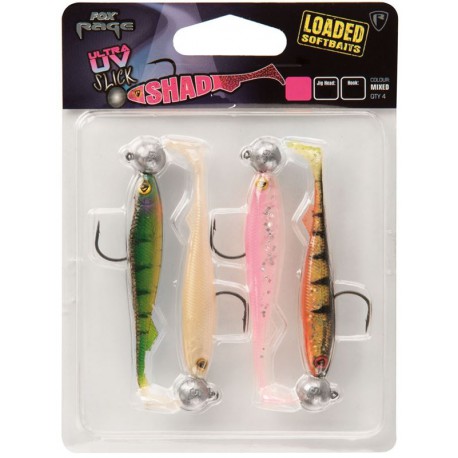 Fox Rage Slick Shad Loaded UV Mixed Colour Packs 10 Gr – Size 3/0 – 11 cm