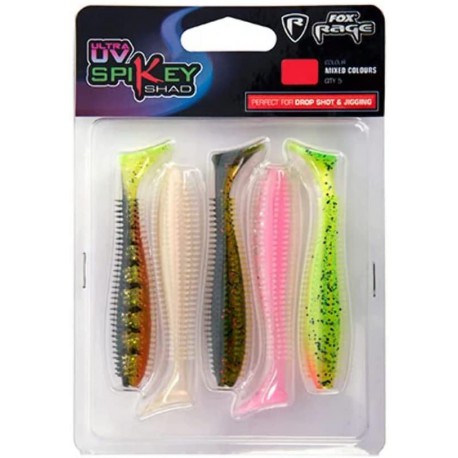 Fox Rage Spikey Shad UV Mixed Colour Packs 6 cm