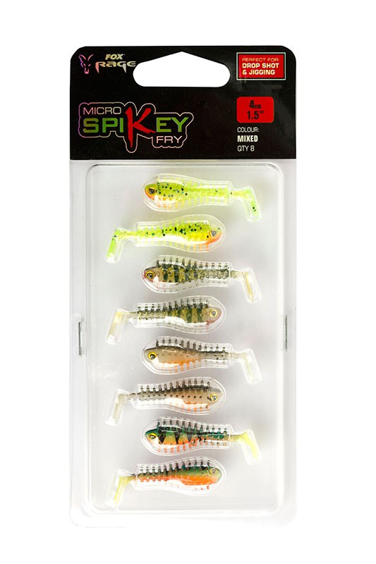 Fox Rage Micro Spikey Fry UV Mixed Colour Pack 4 cm