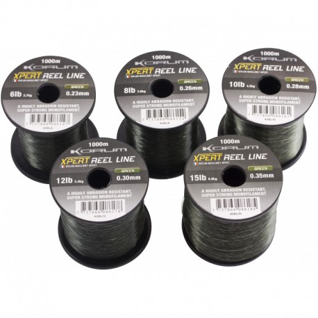 Korum 6 LB - 0.23 mm Xpert Reel Line Green 1000 meter