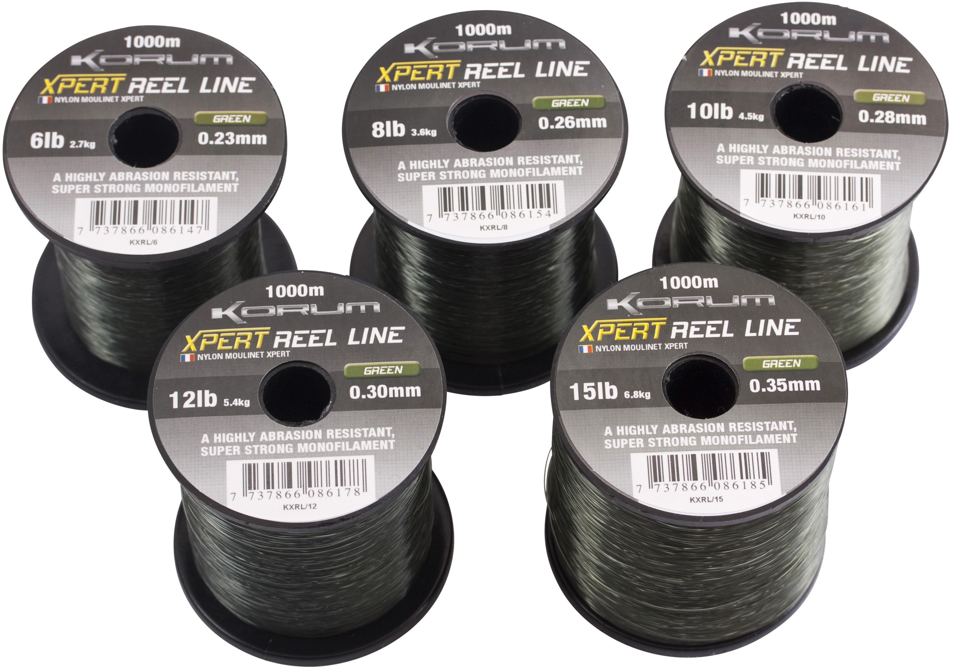 Korum 6 LB - 0.23 mm Xpert Reel Line Green 1000 meter