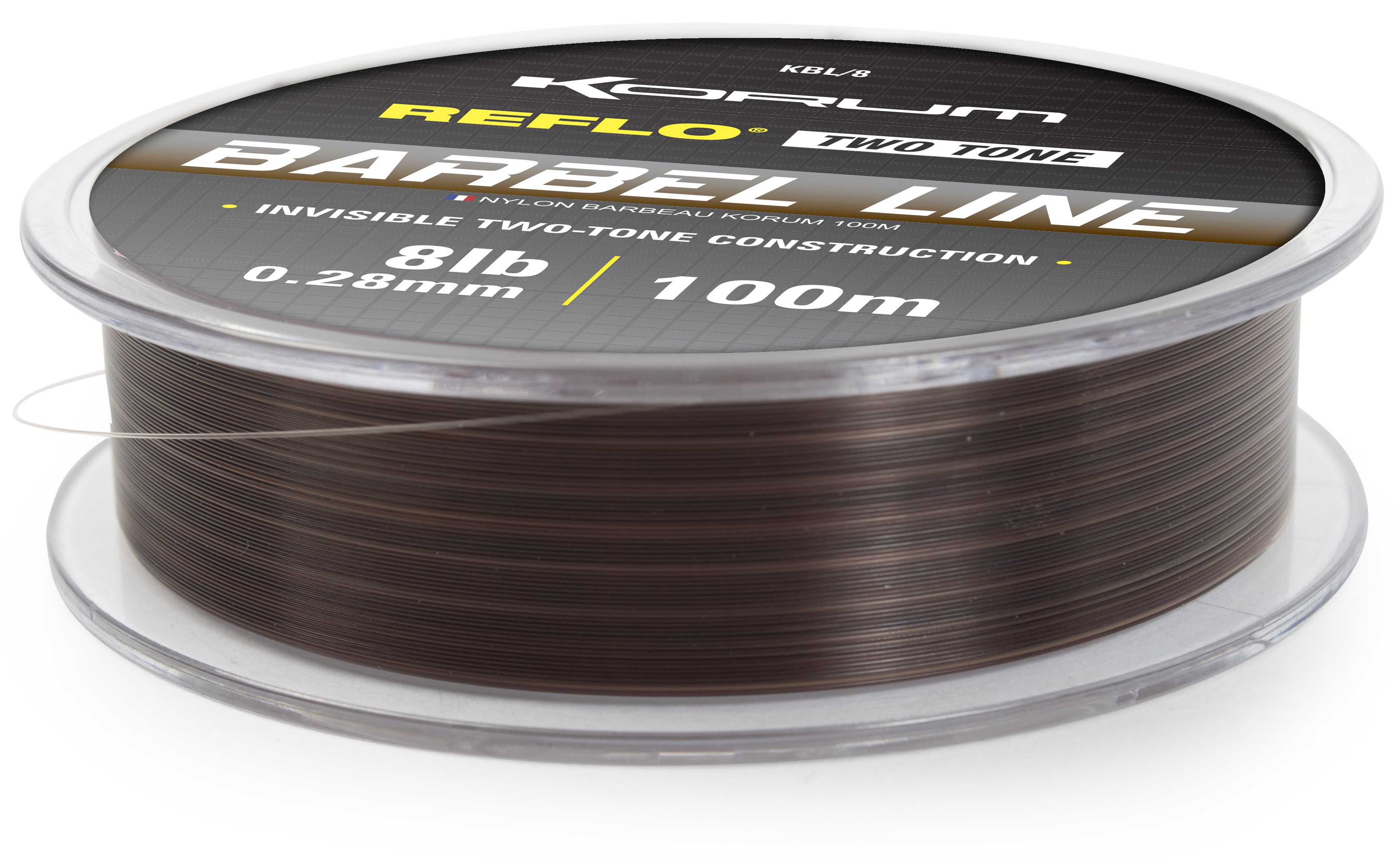 Korum 12 LB - 0.33 mm Barbel Line Reflo Two Tone 100 meter