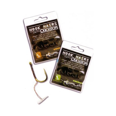 Korum Size 16 Barbless Hook Hairs With Quickstops