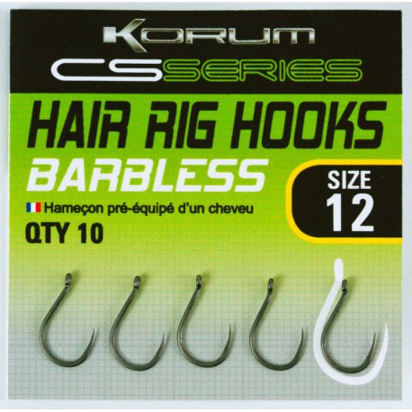 Korum Size 18 CS Series Hair Rig Barbless Haak