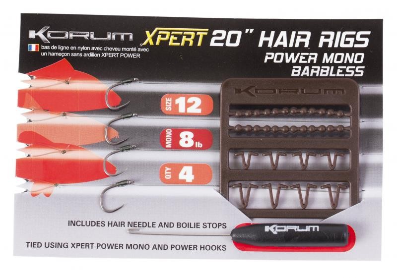 Korum Size 10 Xpert 20'' Power Mono Hair Rig Barbless