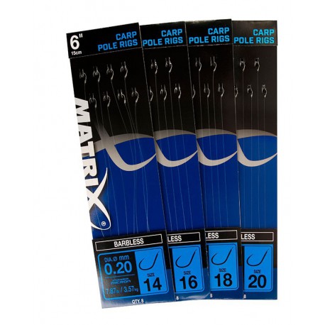 Matrix 6'' Size 20 Carp Pole Rigs Barbless